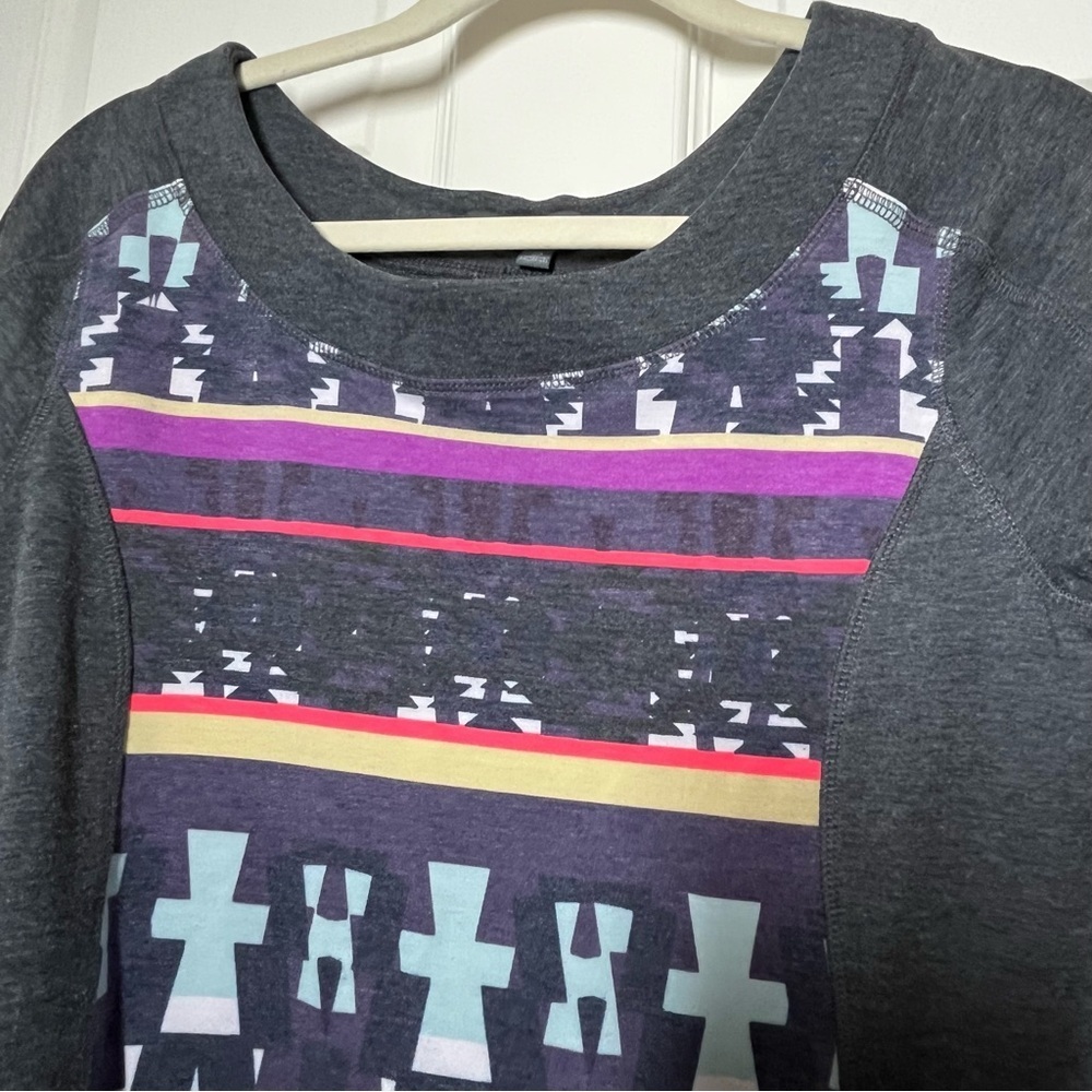 Title Nine Gray and Multicolor Patterned 3/4 Sleeve Dress Size Small - Picture 4 of 10